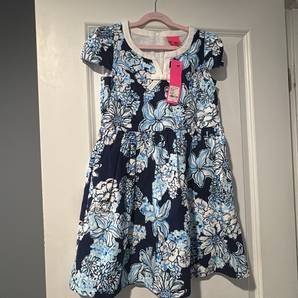 NWT. Louise dress. Size 10. Low tide navy. Bouquet all day. Lilly Pulitzer